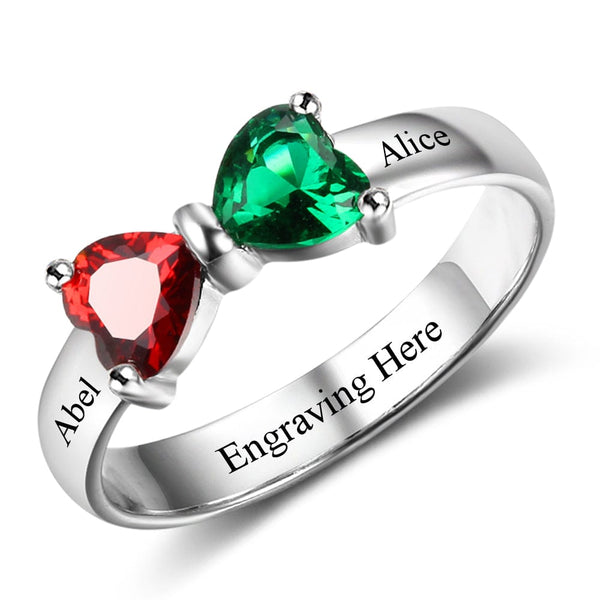 .925 Sterling Silver Birthstone and Names Rings