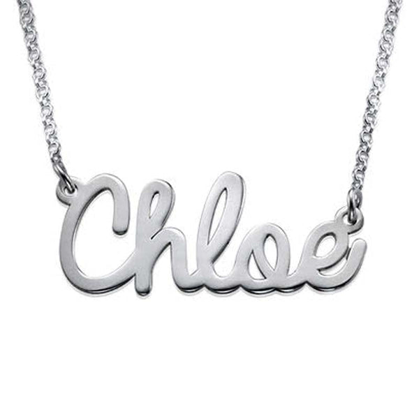 .925 Sterling Silver Name Necklace with a choice of 14K plating