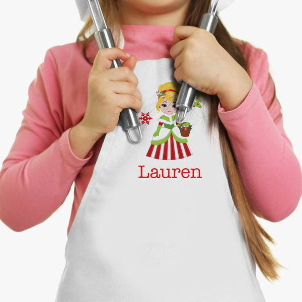 Winter Princess Personalized Kids Apron.